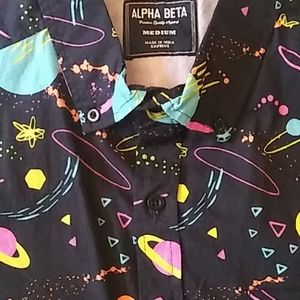 Alpha Beta Men's Shirt Space Galaxy Stars